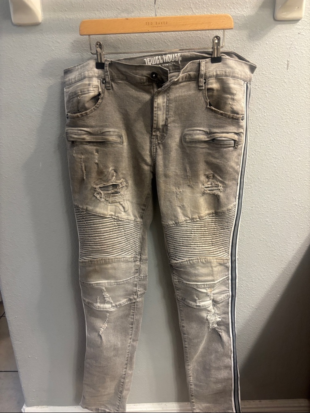 Men's Skinny Jeans - Distressed Gray